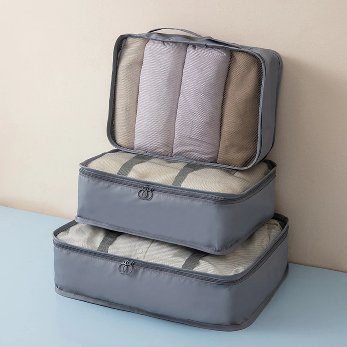 3PCS Travel Packing Cubes Set – Lightweight, Breathable, Multi-Size Luggage Organisers