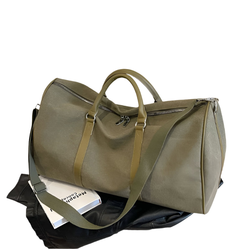 Large Capacity Canvas Travel Duffel – Foldable, Durable & Unisex Shoulder Bag