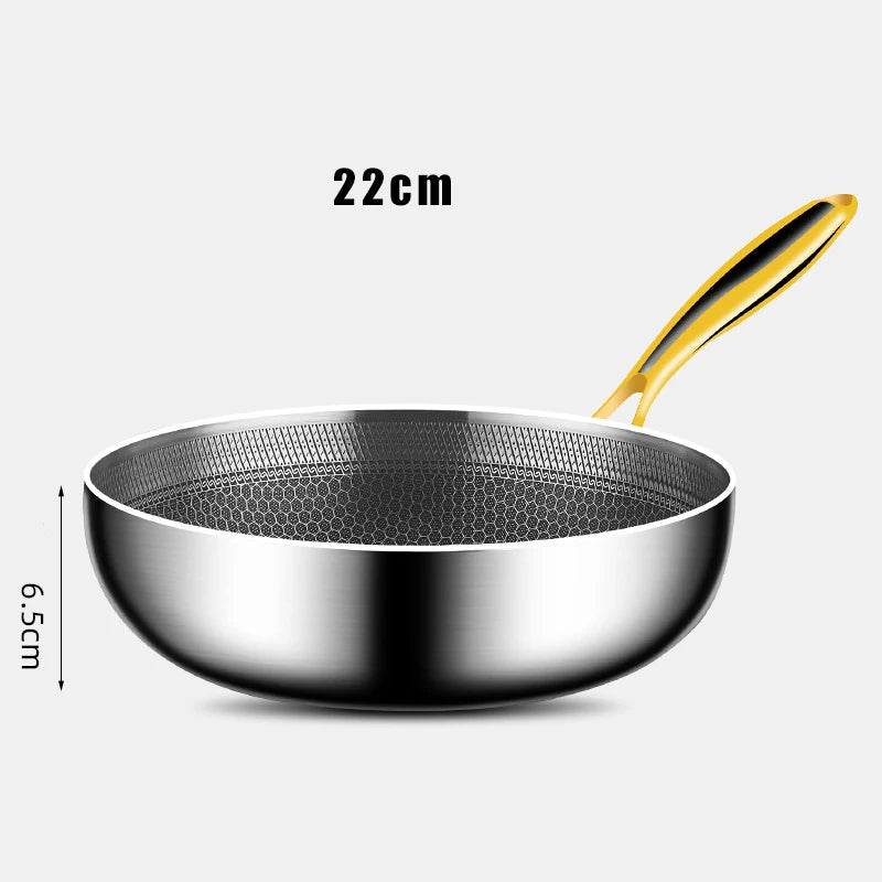 Ultimate Heat Control & Non-Stick Power – 316 Stainless Steel Honeycomb Frying Pan