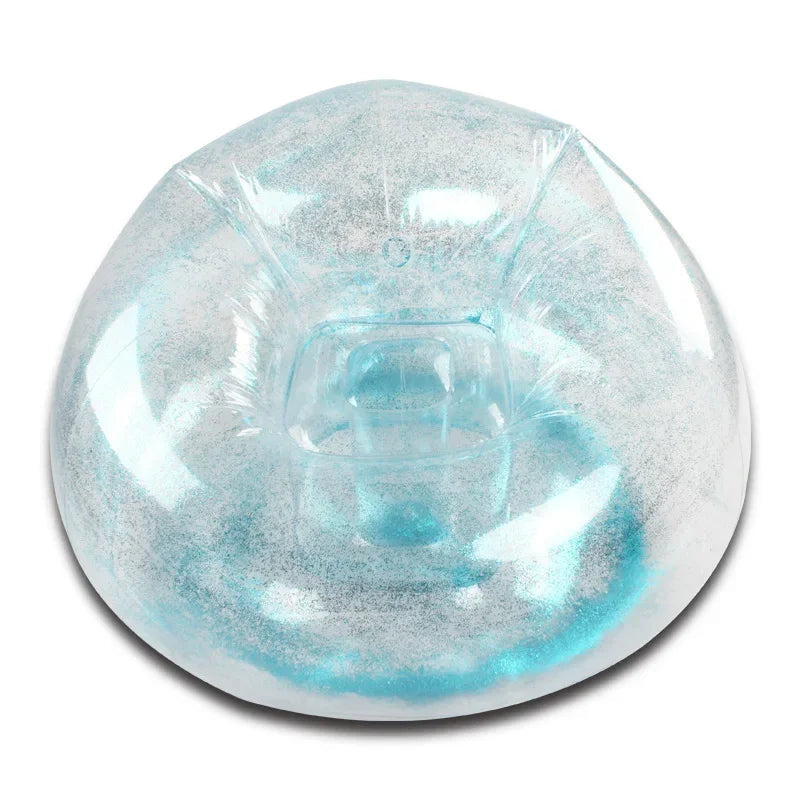 Transparent Sequin Inflatable Lazy Sofa – Stylish & Portable Lounge Chair for Home & Outdoor Use Dealprice.co.uk