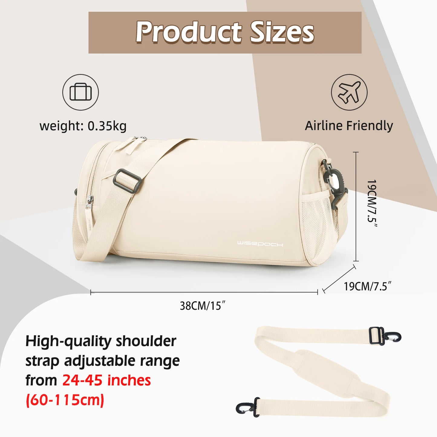 Women’s Waterproof Gym, Yoga & Weekend Bag with Shoe Compartment