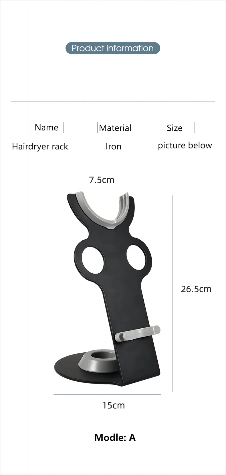 Tabletop Hair Dryer Rack – Metal Stand for Dyson Hair Dryer Dealprice.co.uk