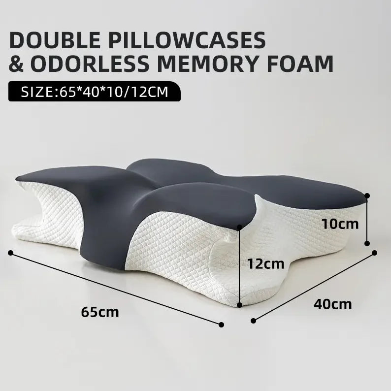 Butterfly Memory Foam Cervical Pillow – Orthopaedic Neck Support for Pain Relief