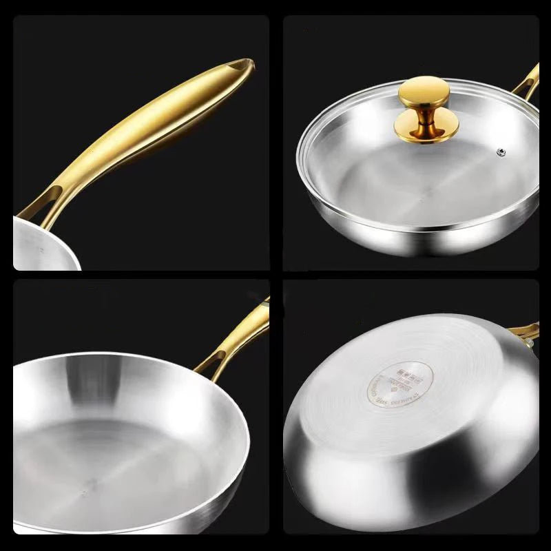 316 Stainless Steel Non-Stick Frying Pan Wok- Pro-Grade Cooking with Zero Toxins