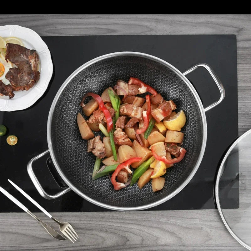 304 Stainless Steel Honeycomb Non-Stick Soup Pot – 32cm Frying Pan