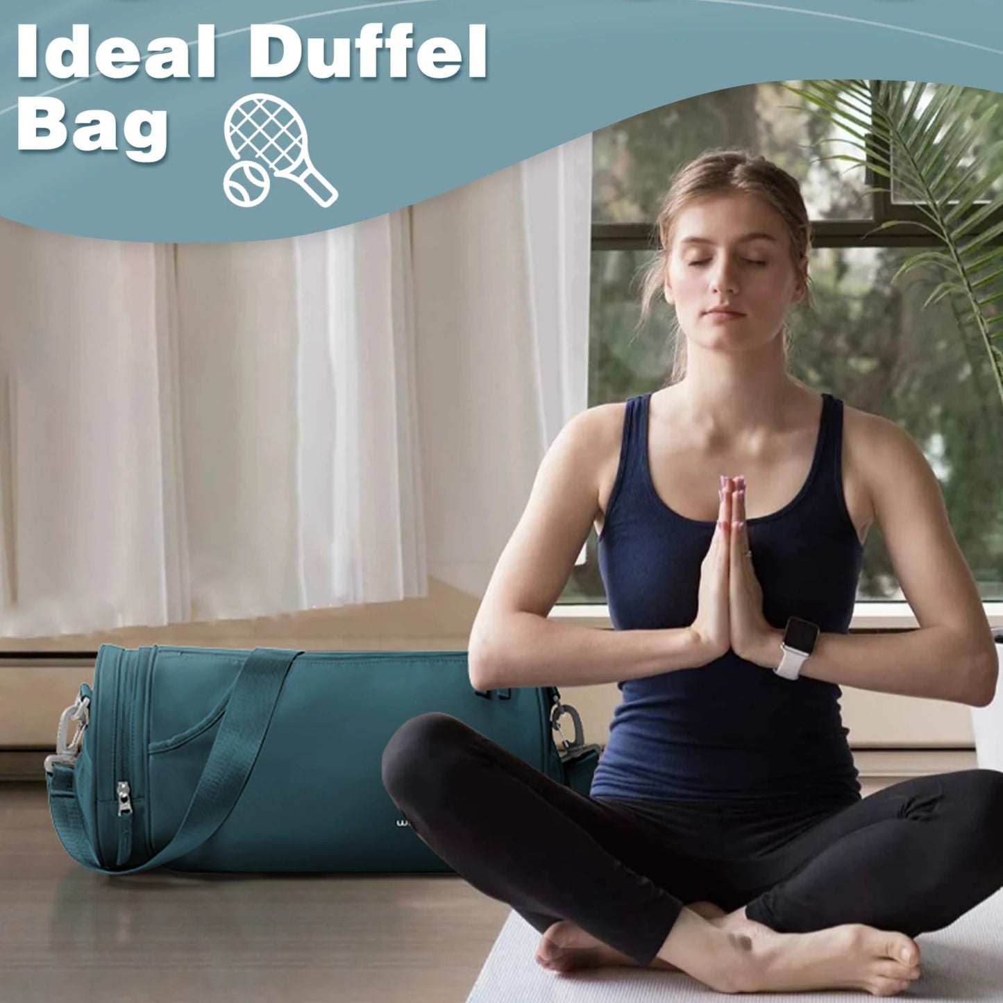 Women’s Waterproof Gym, Yoga & Weekend Bag with Shoe Compartment