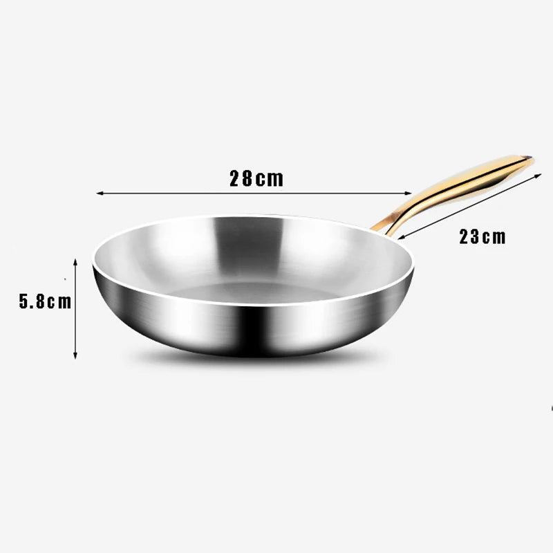 316 Stainless Steel Non-Stick Frying Pan Wok- Pro-Grade Cooking with Zero Toxins
