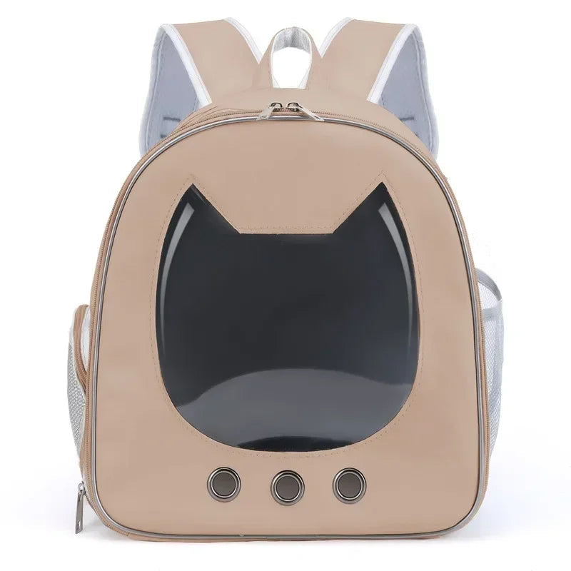 PU Leather Transparent Pet Carrier Backpack – Breathable Travel Bag for Cats & Small Dogs Dealprice.co.uk