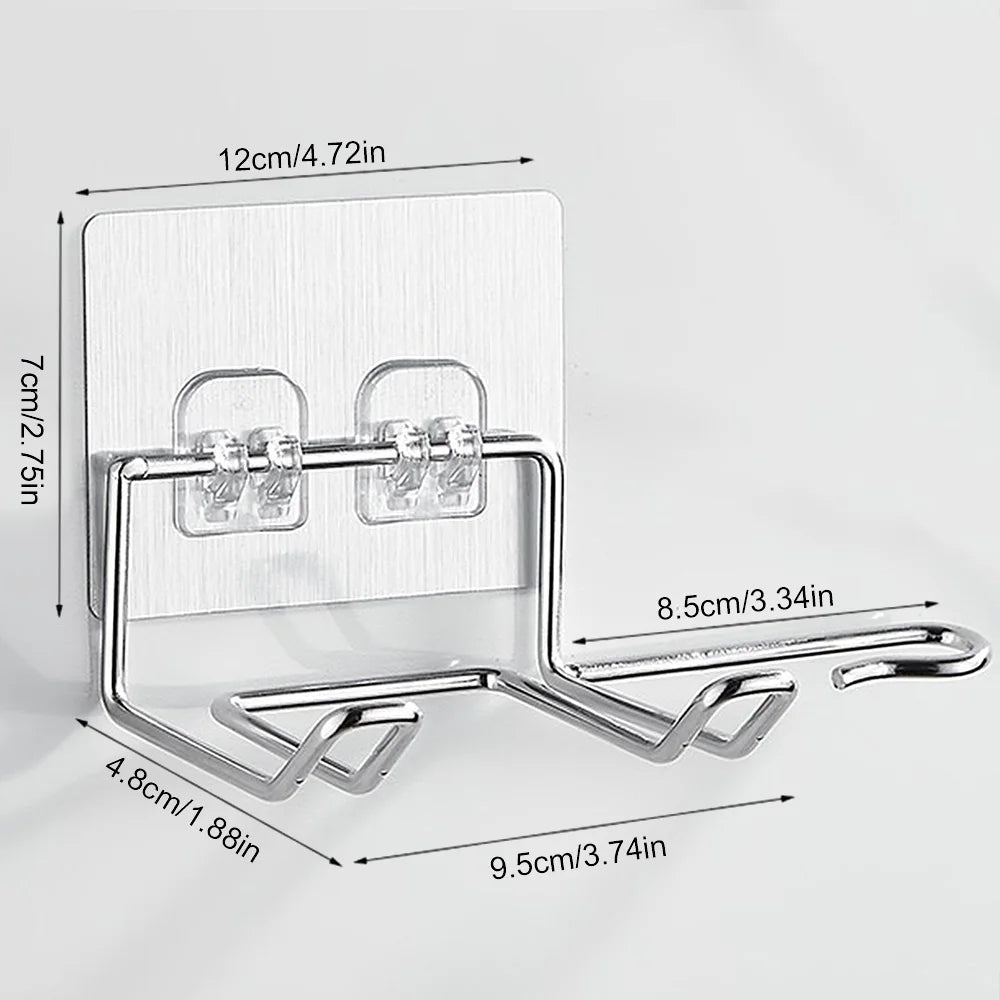 No-Drill Wall-Mounted Stainless Steel Hair Dryer Holder & Organizer Dealprice.co.uk