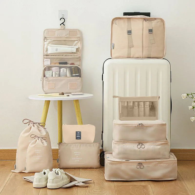 Travel Storage Organizer Set – Packing Cubes for Clothes, Toiletries, Shoes & Dorm Use