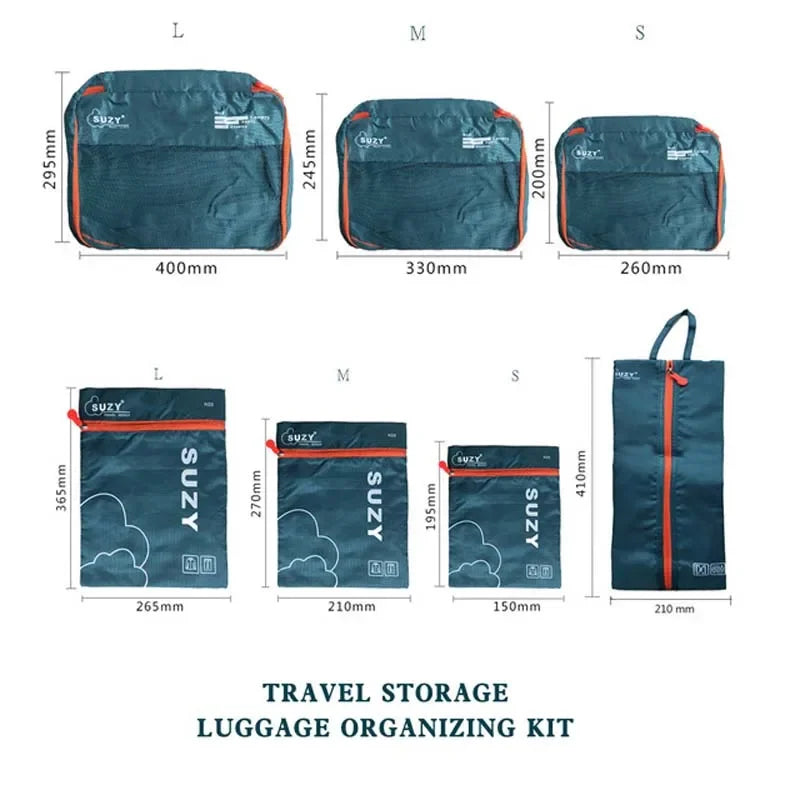 7/6 PCS Travel Organizer Set – Waterproof Packing Cubes for Clothes and Accessories