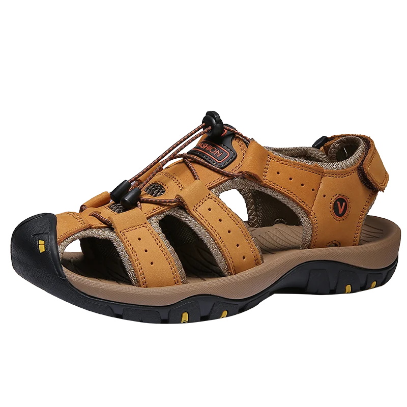 Men’s Leather Gladiator Sandals – Casual Outdoor Summer Beach Shoes