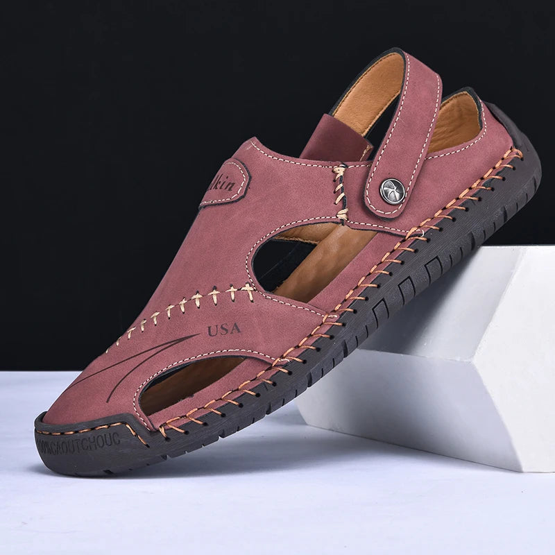New Handmade Summer Sandals for Men – Breathable Outdoor Leather Shoes
