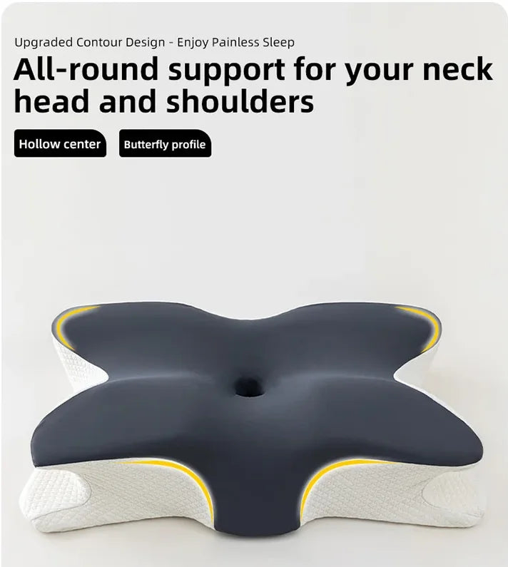 Butterfly Memory Foam Cervical Pillow – Orthopaedic Neck Support for Pain Relief