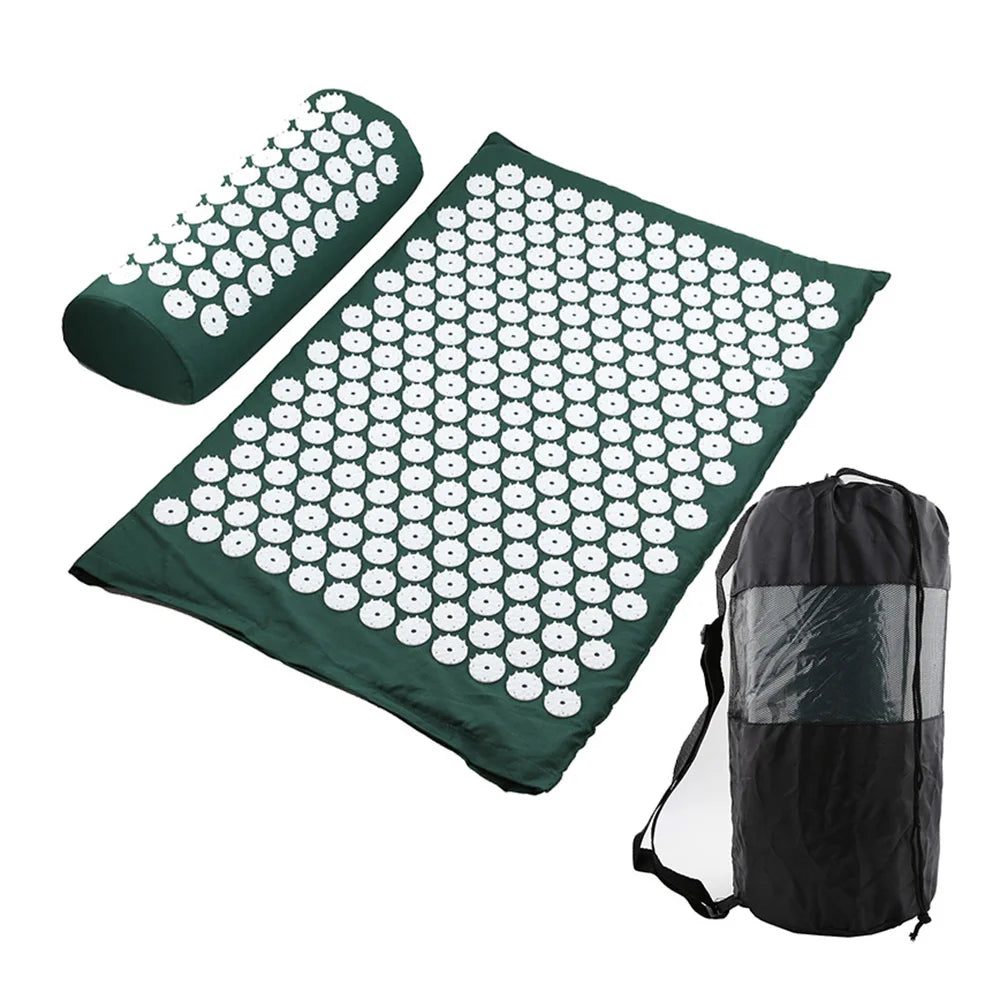 Acupressure Yoga Mat and Pillow Set for Back Pain Relief & Stress – Massage Spike Mat