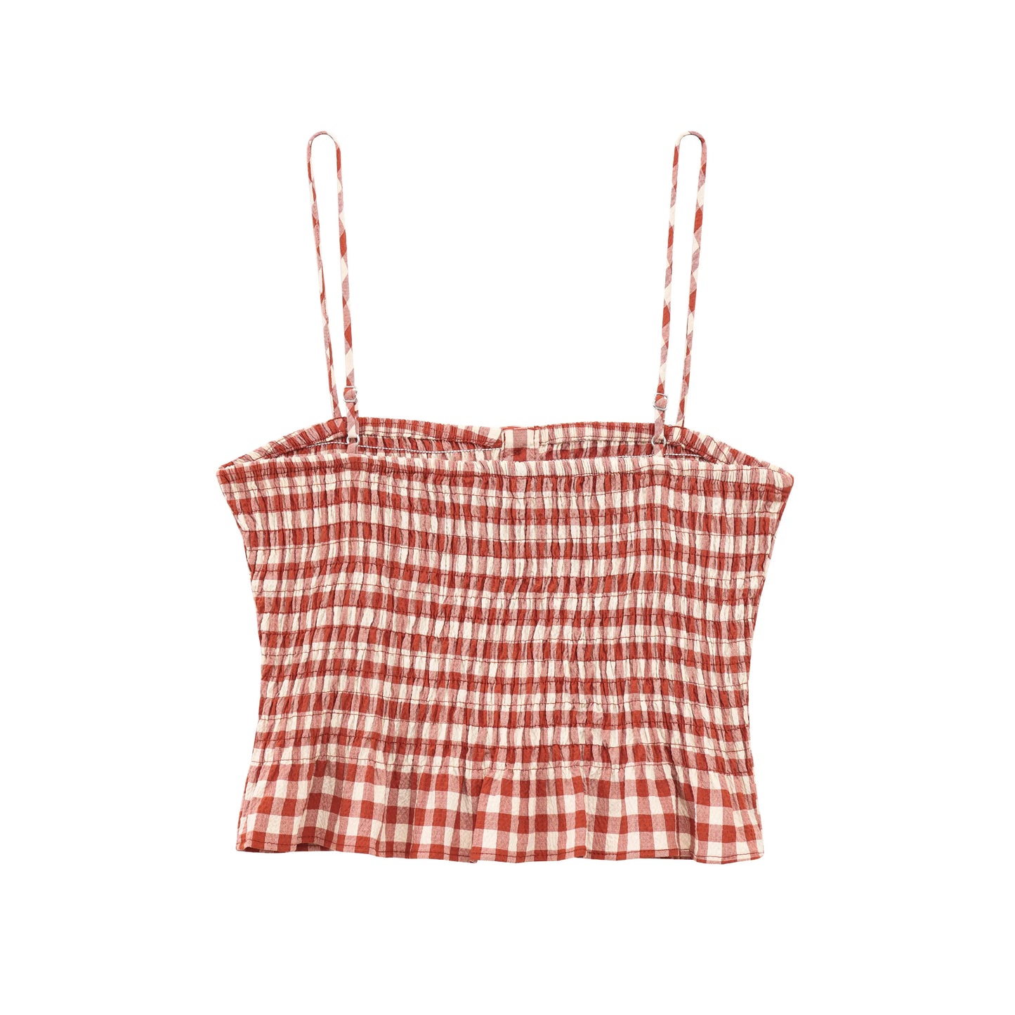 Women’s Summer Plaid Two-Piece Set – Strapless Button Crop Top & A-Line Skirt