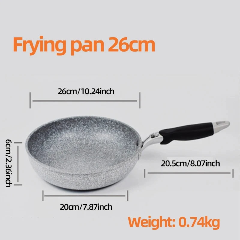 Durable Stone Non-Stick Frying Pan – Wok Non-stick Pan Skillet Cauldron Induction