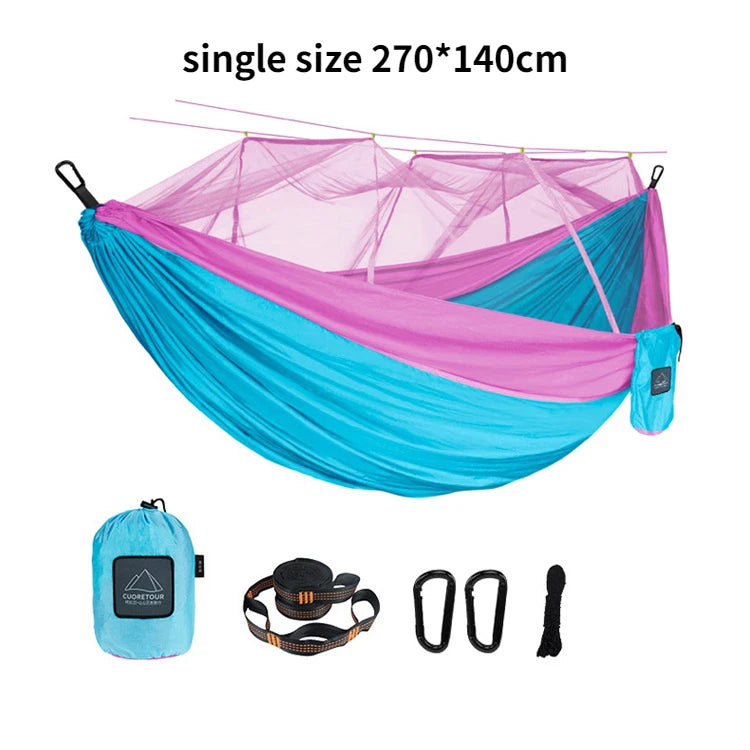 Single and Double Camping Hammock with Mosquito Net Dealprice.co.uk
