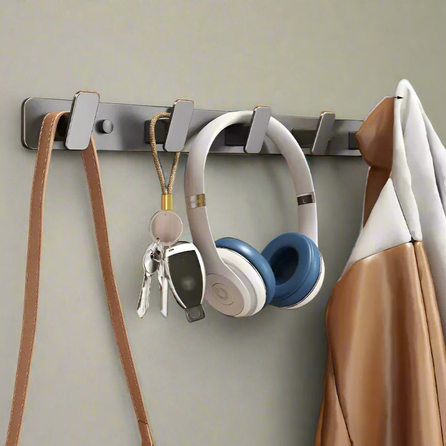 Wall-Mounted Aluminium Rack – Ideal for Coats, Hats, Towels, Bags & More