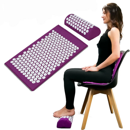 Acupressure Yoga Mat and Pillow Set for Back Pain Relief & Stress – Massage Spike Mat