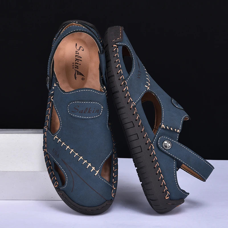 New Handmade Summer Sandals for Men – Breathable Outdoor Leather Shoes