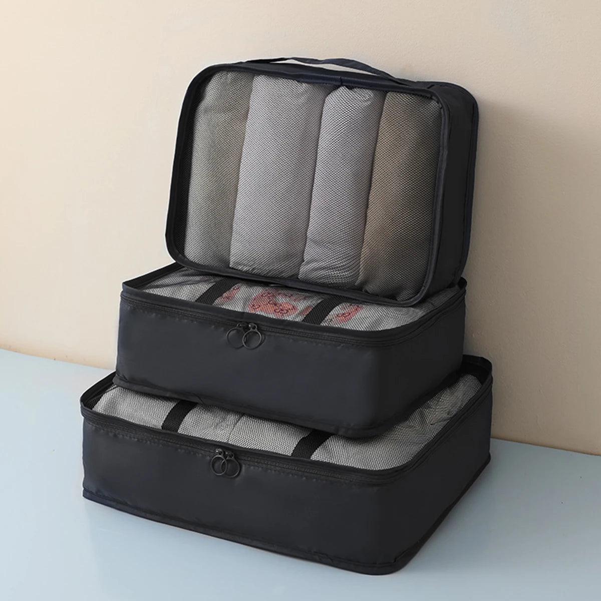 3PCS Travel Packing Cubes Set – Lightweight, Breathable, Multi-Size Luggage Organisers