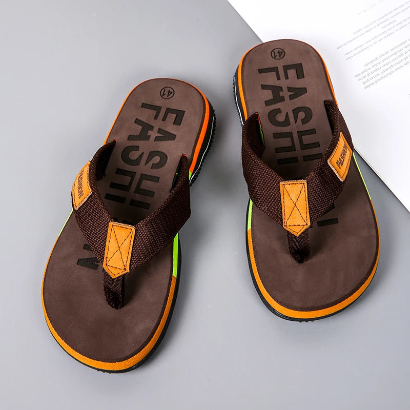 Summer Flip-Flops for Men – Non-Slip Outdoor Beach Slides with Street Style Look