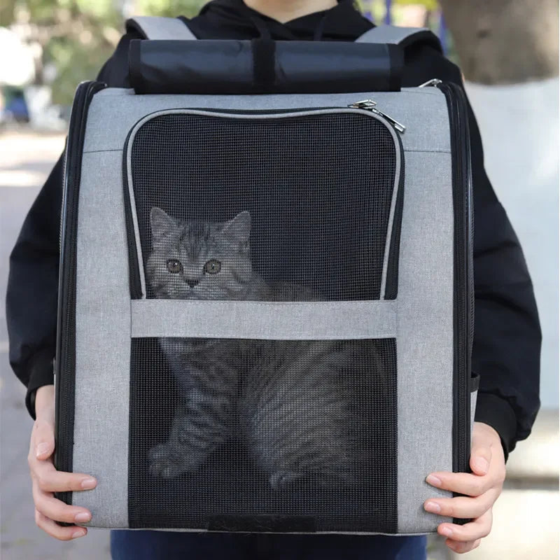 Large Space Breathable Pet Backpack – Foldable Travel Carrier for Cats & Small Dogs Dealprice.co.uk