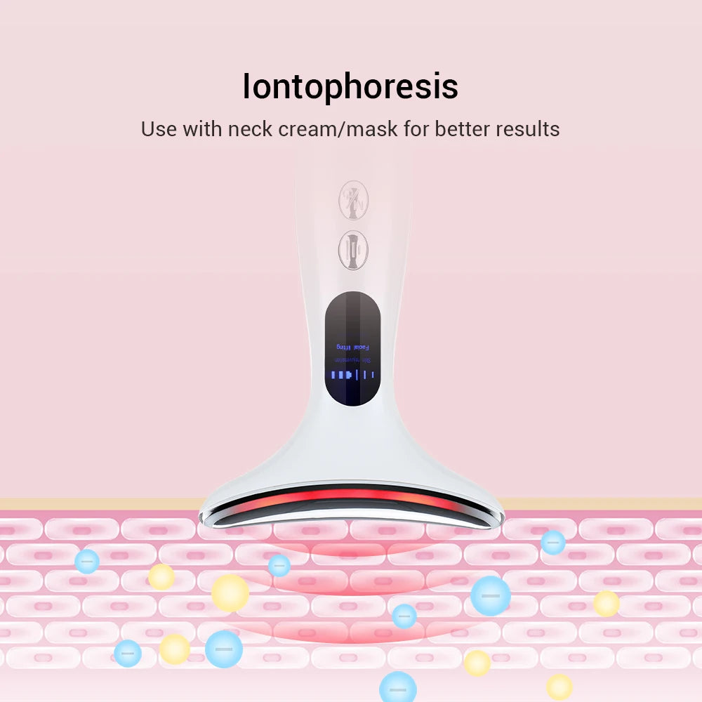 Neck & Face Beauty Device – 3-Colour LED Skin Tightening & Wrinkle Remover