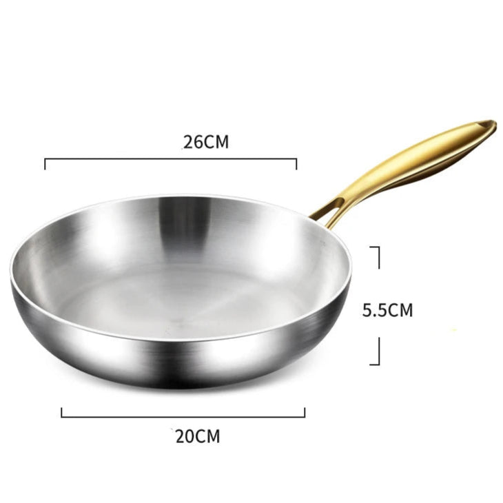 316 Stainless Steel Non-Stick Frying Pan Wok- Pro-Grade Cooking with Zero Toxins