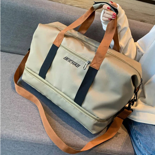Waterproof Gym Duffle Bag – Dry/Wet Separation, Carry-On Weekender Bag