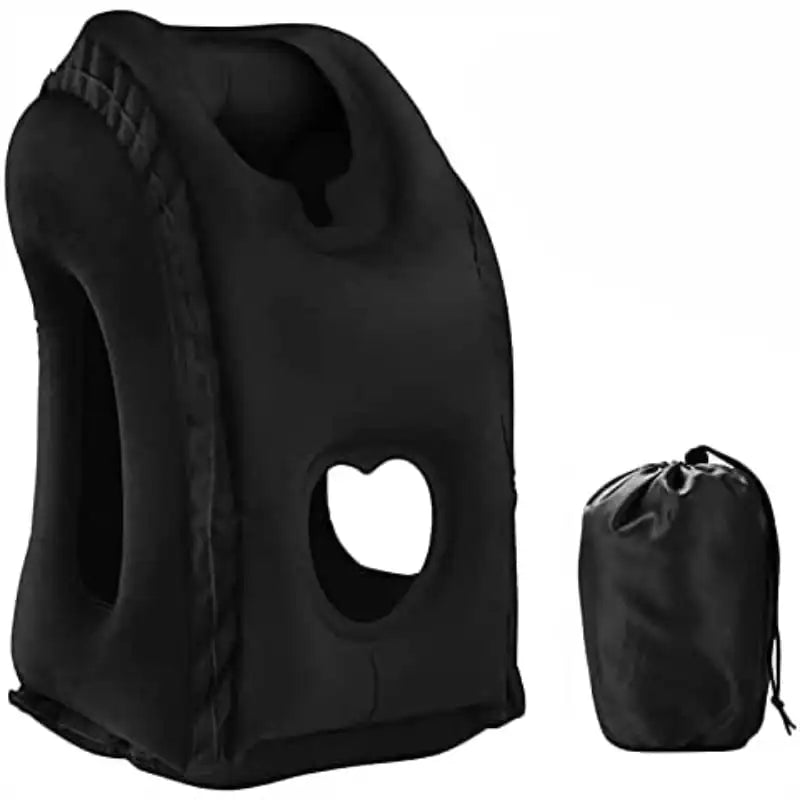 Inflatable Travel Sleeping Bag & Neck Pillow – Portable Cushion for Airplane, Train & Outdoor Travel Dealprice.co.uk