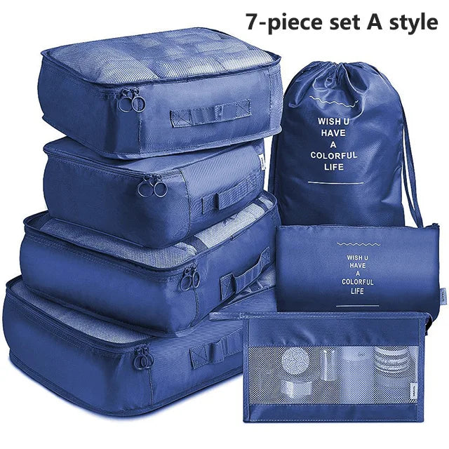 7PCS Travel Organizer Set – Packing Cubes for Clothes, Shoes & Luggage
