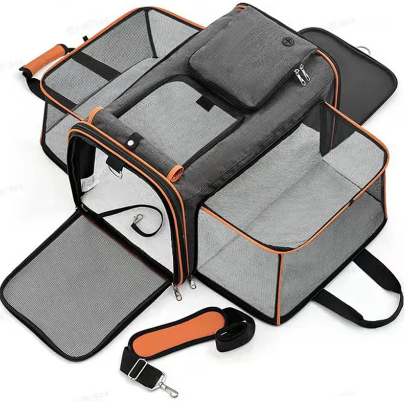 Expandable Airline-Approved Pet Carrier – Foldable Travel Bag for Cats & Small Dogs Dealprice.co.uk