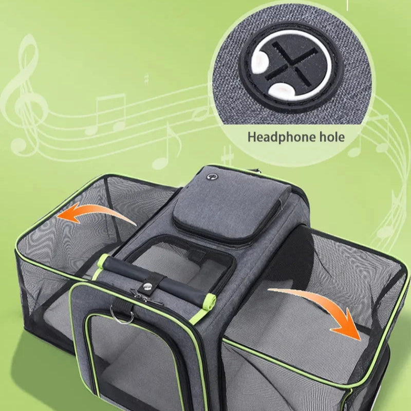 Expandable Airline-Approved Pet Carrier – Foldable Travel Bag for Cats & Dogs