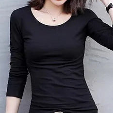 Women’s Round Neck Long Sleeve T-shirt – Slim Fit Long Sleeve Tee
