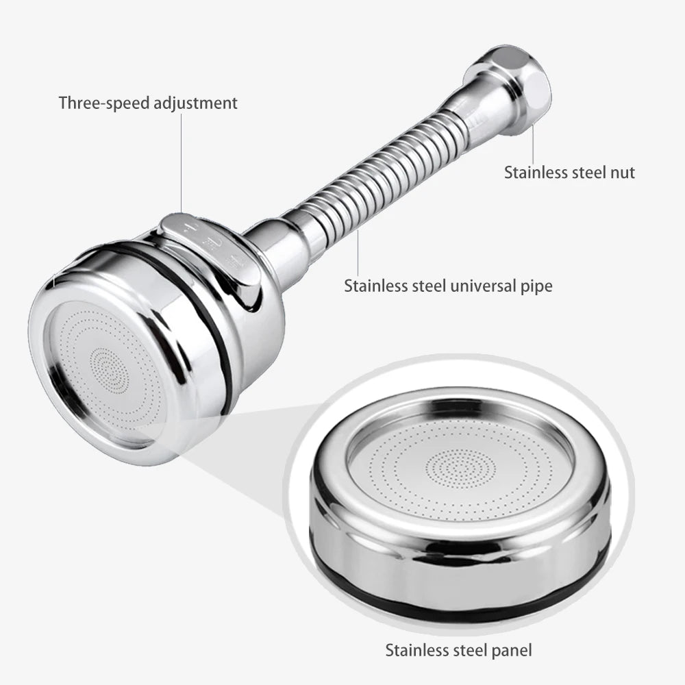 Tap Nozzle with 3 Water Modes–360° Rotating Tap Spray Nozzle for Kitchen & Bathroom