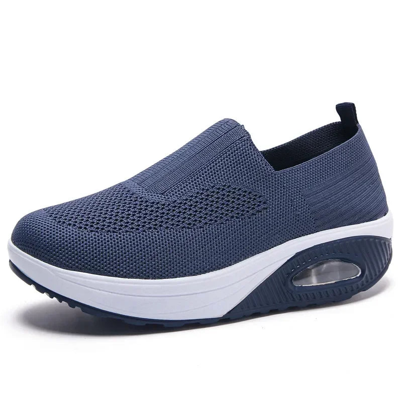 Women's Trainers Slip On Air Cushion Arch Support - Comfort Walking Sneakers