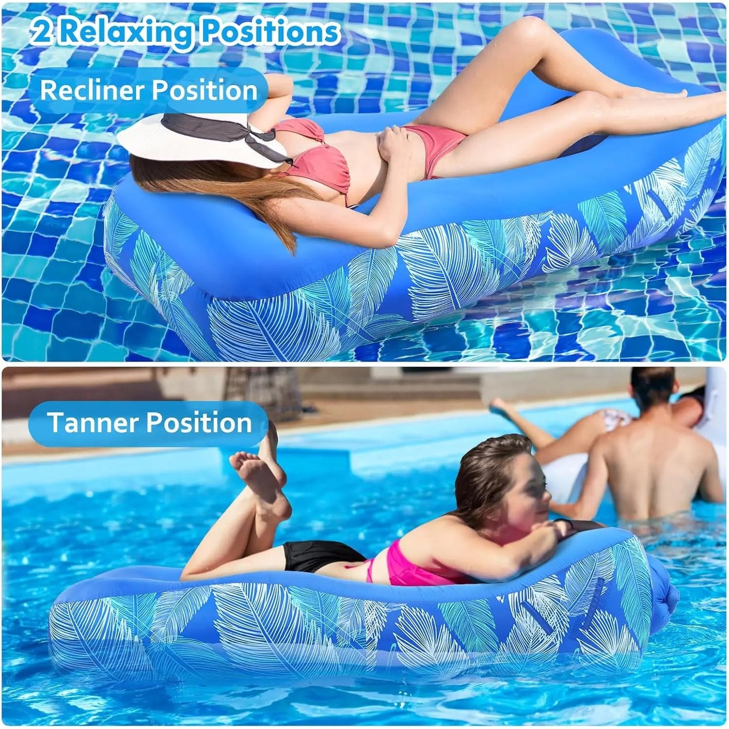 Inflatable Lounger Beach Chair with Sun-Shade – Waterproof Blow-Up Hammock for Outdoor Adventures Dealprice.co.uk
