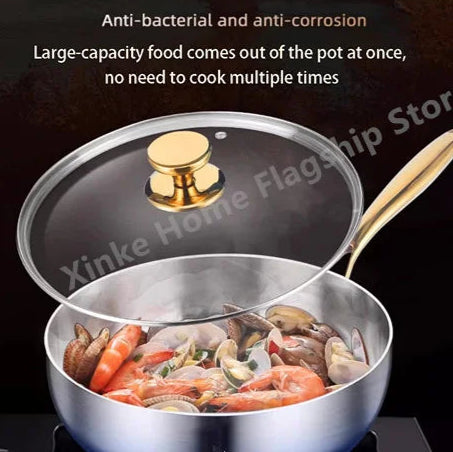316 Stainless Steel Deep Frying Pan – Uncoated Non-Stick Wok