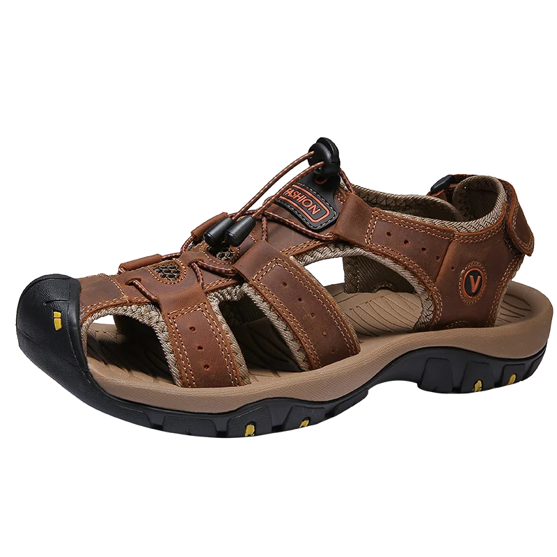 Men’s Leather Gladiator Sandals – Casual Outdoor Summer Beach Shoes