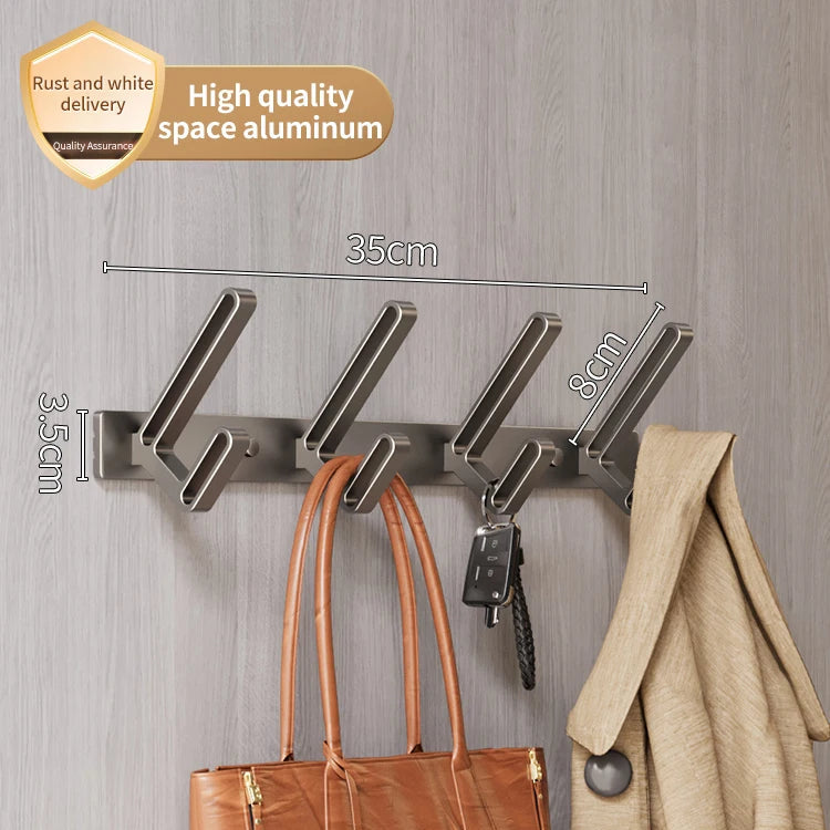 Coat Hook Wall Rack Hanger – Aluminium Wall-Mounted Hook Rail Wall Hooks