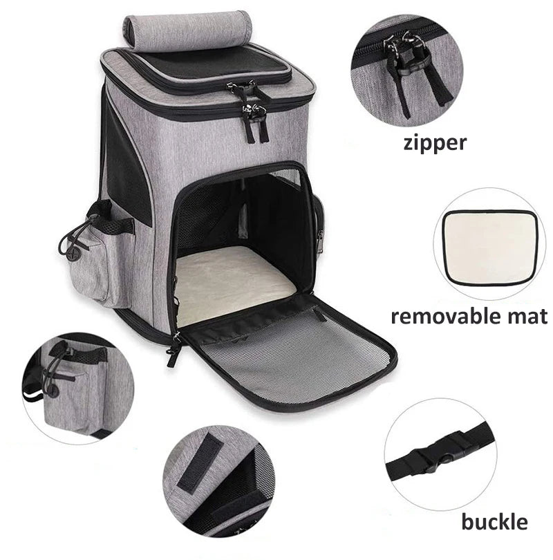 Cat Carrier Backpack – Foldable, Expandable & Travel-Ready for Pets