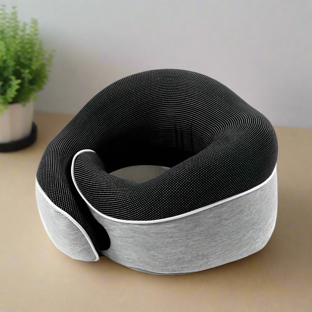 Memory Foam U-Shaped Travel Neck Pillow for Airplane, Car & Office