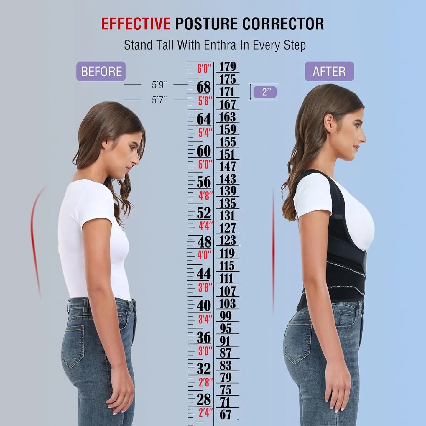 Adjustable Back, Shoulder Support for Women – Ergonomic Alignment Strap