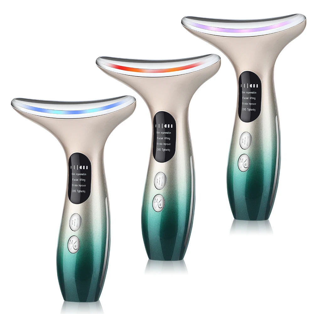 Neck & Face Beauty Device – 3-Colour LED Skin Tightening & Wrinkle Remover