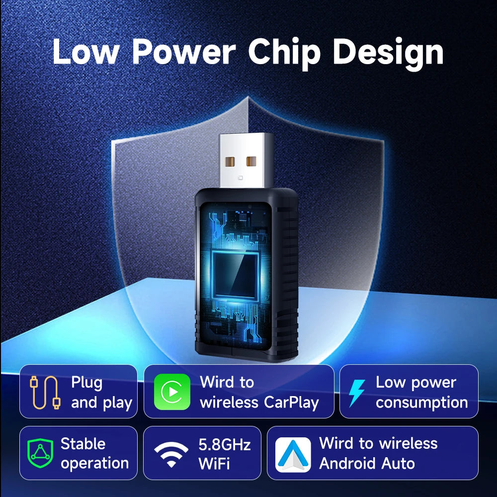 2-in-1 Wireless Car Play & Android Auto Adapter – Smart Dongle for iPhone & Android