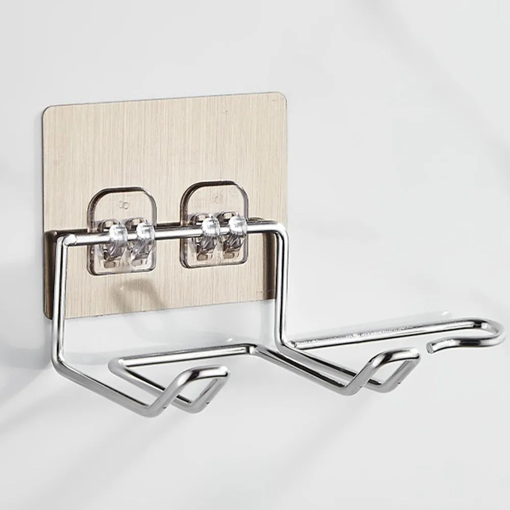No-Drill Wall-Mounted Stainless Steel Hair Dryer Holder & Organizer Dealprice.co.uk