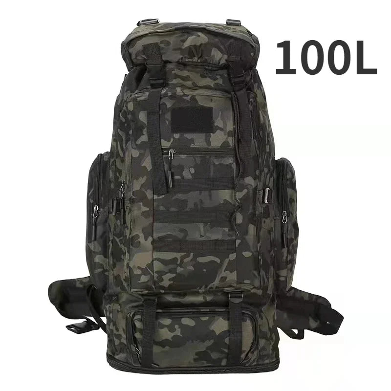 80L/100L Tactical Mountaineering Backpack – Large Capacity Hiking & Camping Bag Dealprice.co.uk