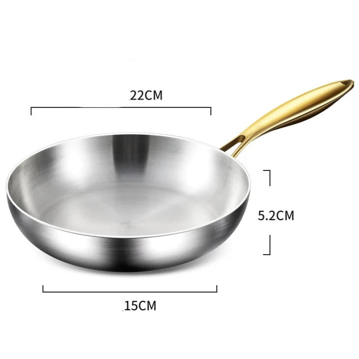 316 Stainless Steel Non-Stick Frying Pan Wok- Pro-Grade Cooking with Zero Toxins